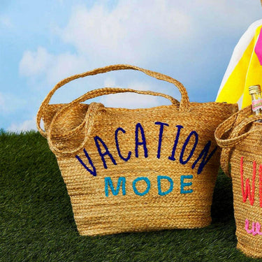 Vacation Mode Jute Cooler Tote, Insulated Insulated Bags New England Trading Co